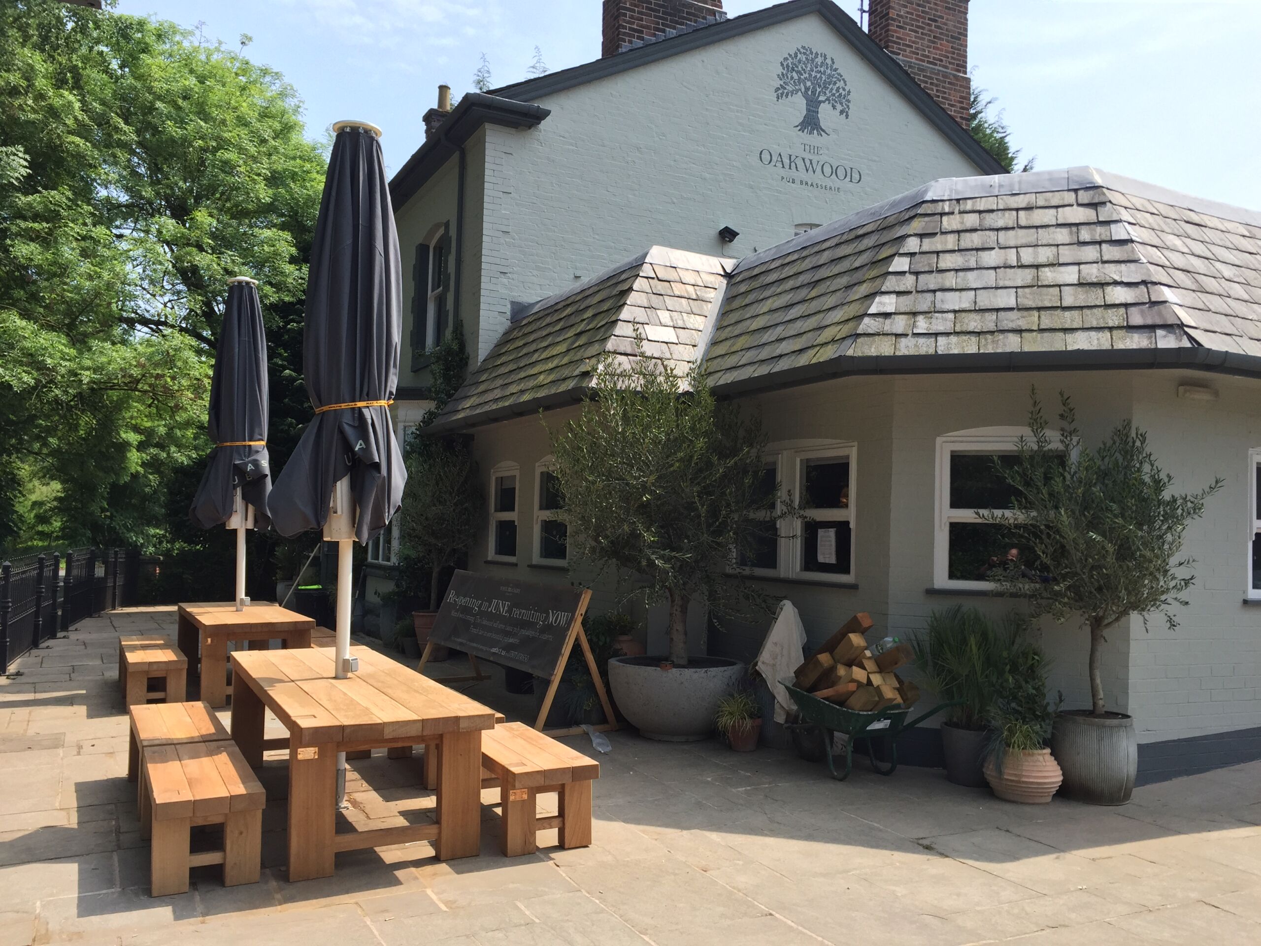 Bespoke Oak Gladiator sets at Brasserie Blanc in Cheshire Gladiator solid hardwood tables and Hadrian benches in oak at Brasserie Blanc in Cheshire. All are handmade in the UK from solid certified hardwoods including teak, oak, sweet chestnut and iroko and come with a 15-year guarantee.